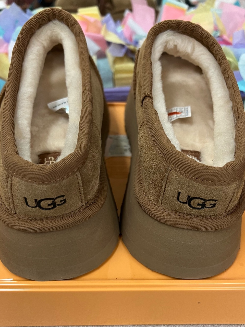 UGG Bea Mary Jane W Sz 8 Chestnut Suede Shearling Slip-On Clogs - Picture 2 of 11